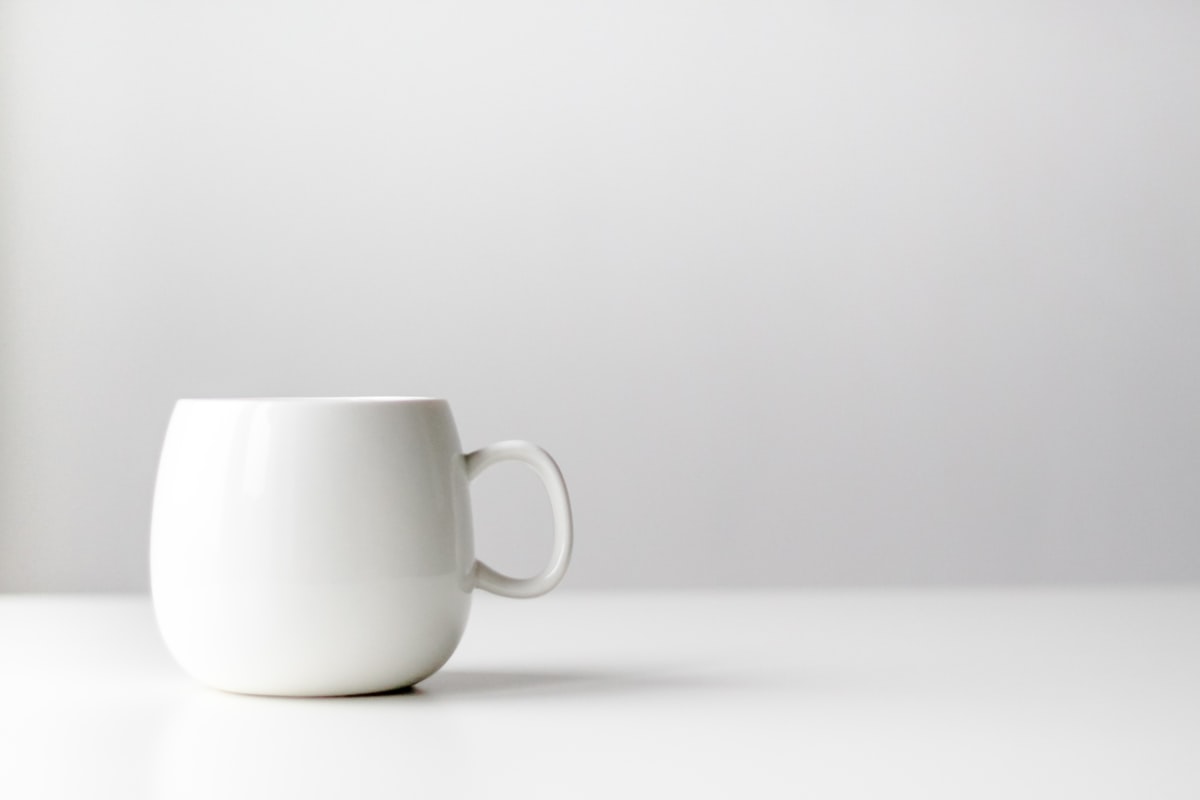 White ceramic mug mockup